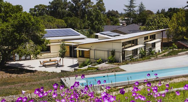 High-Performance Courtyard House - view from south