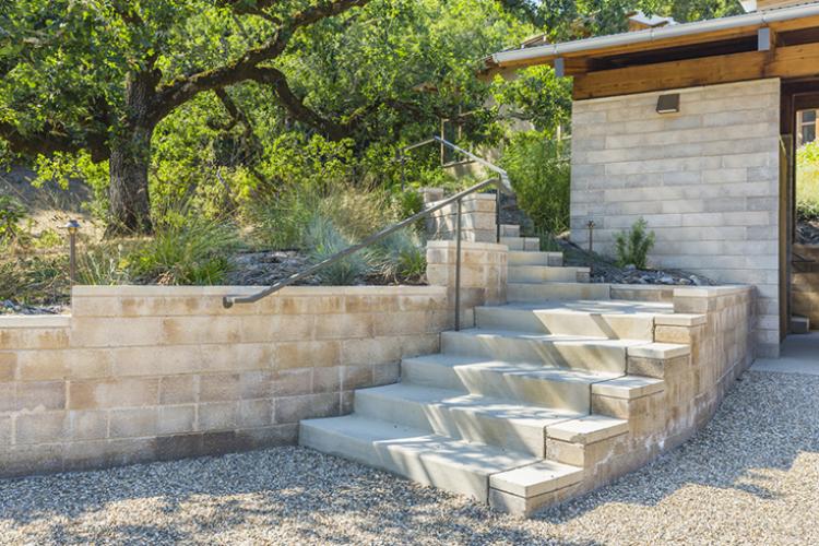 Watershed Straw Bale Residence entry path