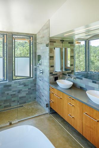 Watershed Straw Bale Residence bathroom