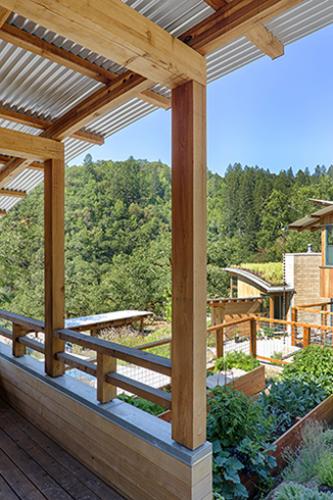 Watershed Straw Bale Residence roof deck