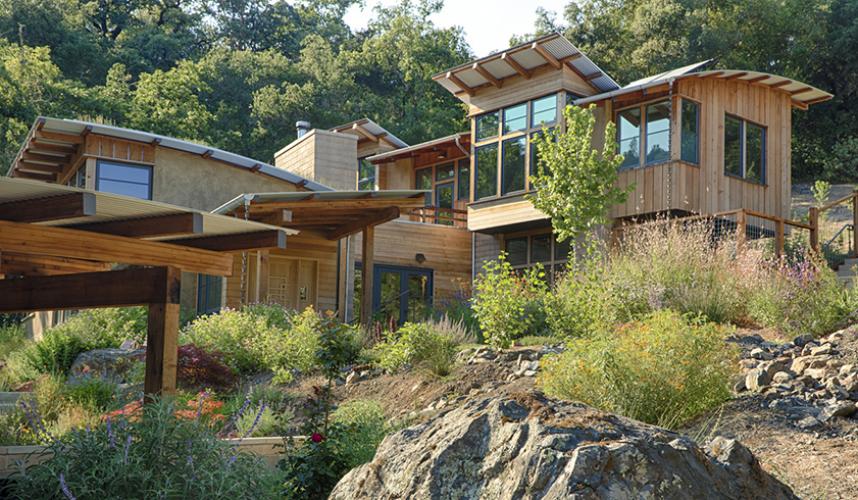 Watershed Straw Bale Residence exterior