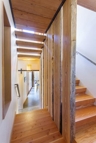 Watershed Straw Bale Residence stair hall