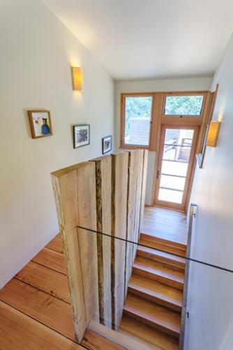 Watershed Straw Bale Residence stair hall