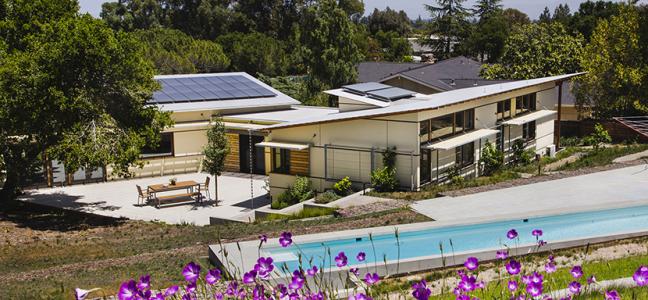 High-Performance Courtyard House - view from south